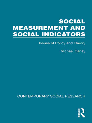 cover image of Social Measurement and Social Indicators